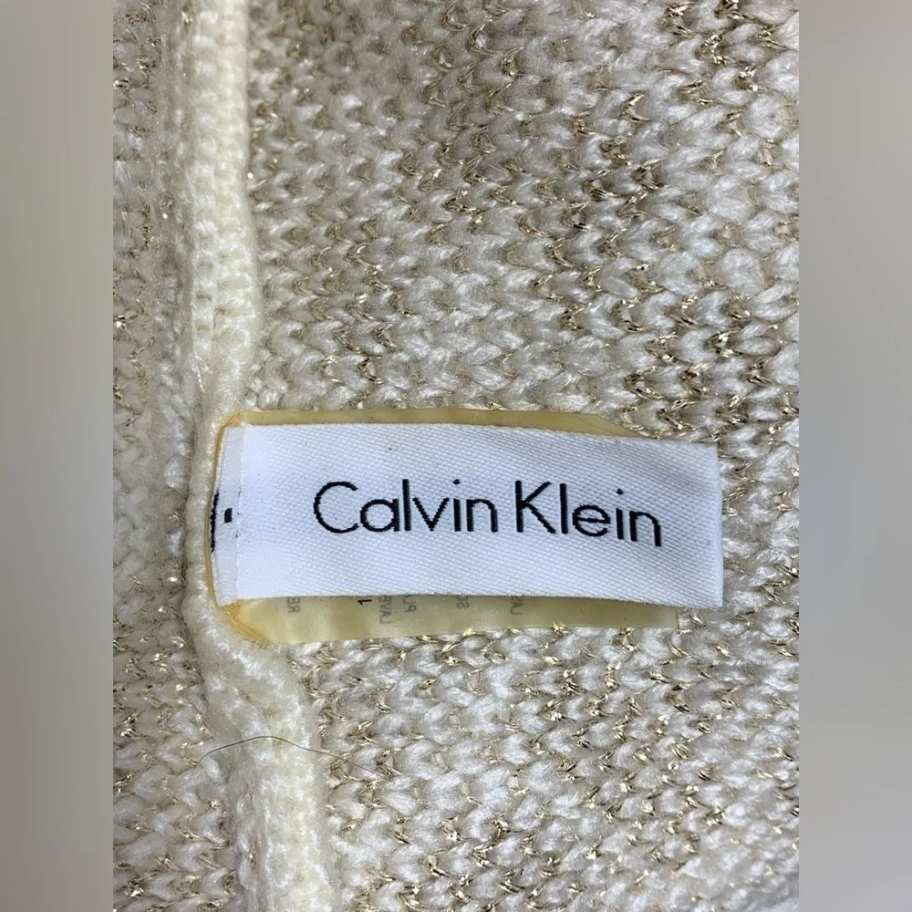 Calvin Klein Scarf pearl white with metallic gold